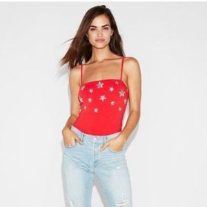 Sequin star red bodysuit